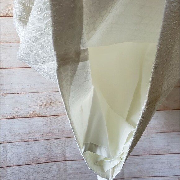 Kasper White Sleeveless Round Neck Sheath Dress Wedding Special Occasion Party - Picture 4 of 10